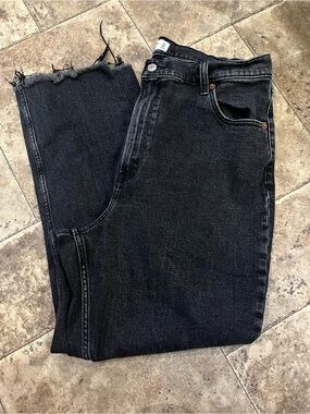Abercrombie & Fitch Curve Love The Ankle Straight Ultra High Rise Jeans Black 33